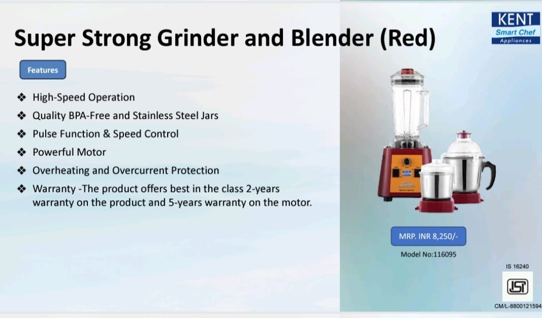 kent super strong grinder and blender red